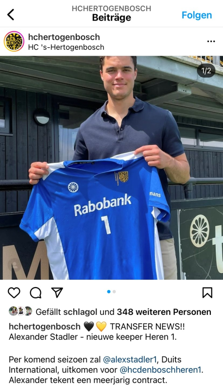 Instagram-Post HC 's-Hertogenbosch am 16.06.2022