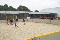 Auf den Beach-Spielfeldern am neuen TSV-Gebäude findet ein Beach-Hockeyturnier statt
